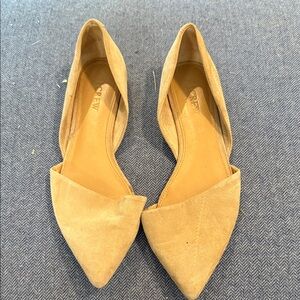 J. Crew Tan Suede Pointed D'Orsay Flats